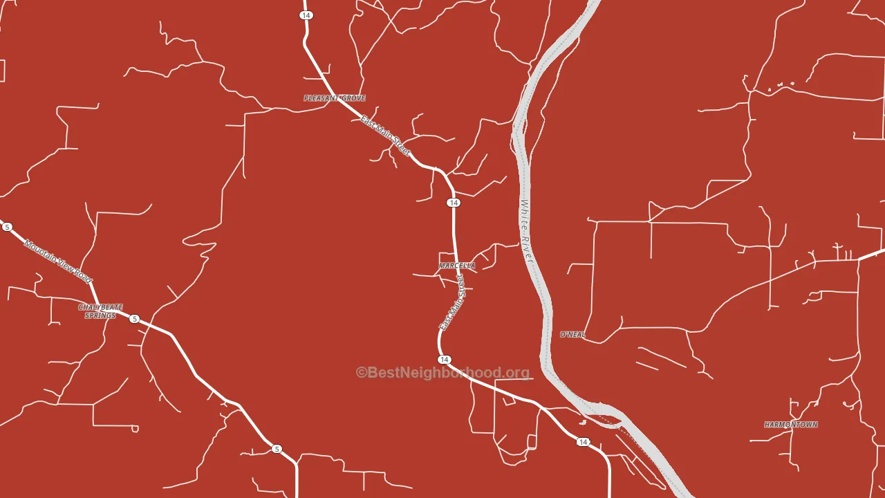 Marcella, AR block-group political-lean map