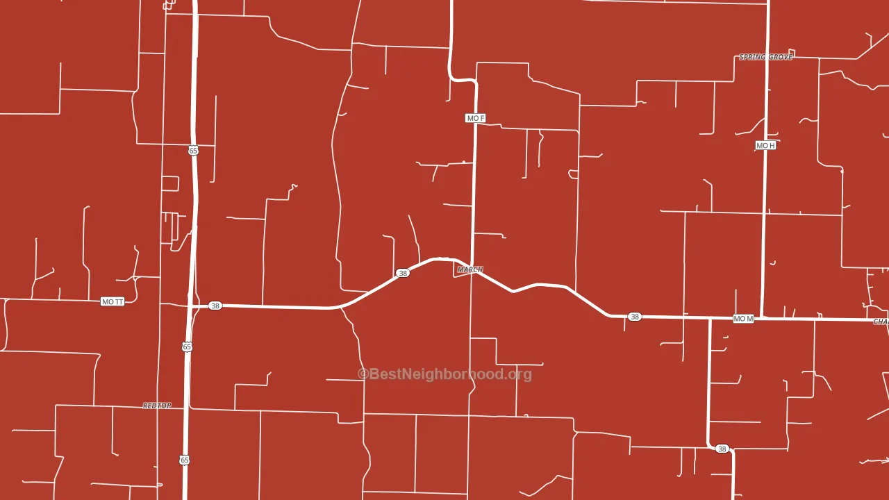 March, MO block-group political-lean map
