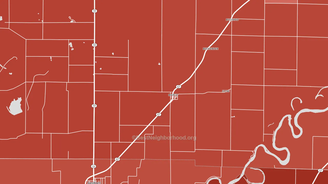 Marco, IN block-group political-lean map