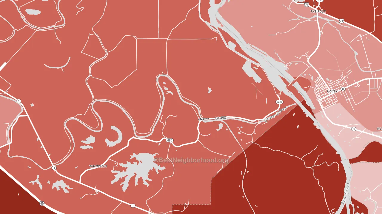 Marco, LA block-group political-lean map
