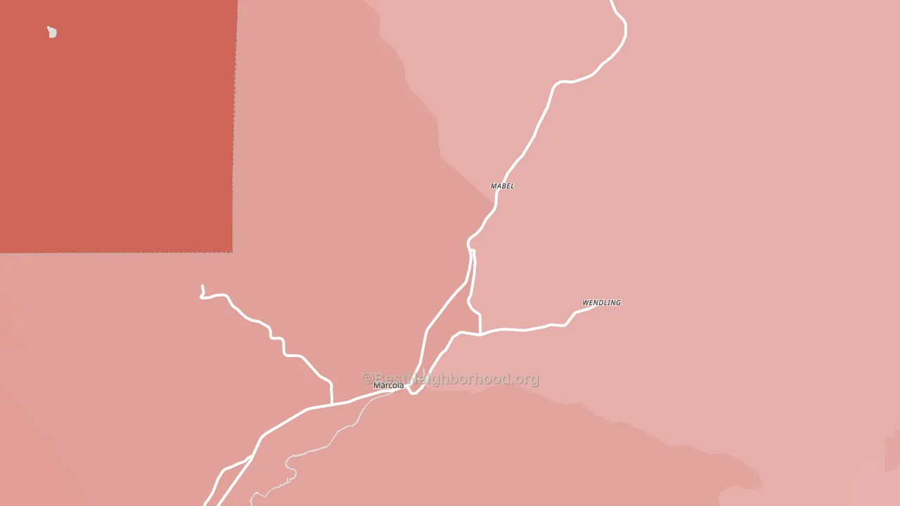 Marcola, OR block-group political-lean map