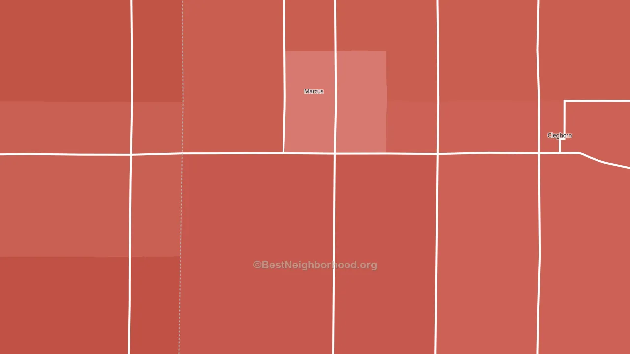 Marcus, IA block-group political-lean map