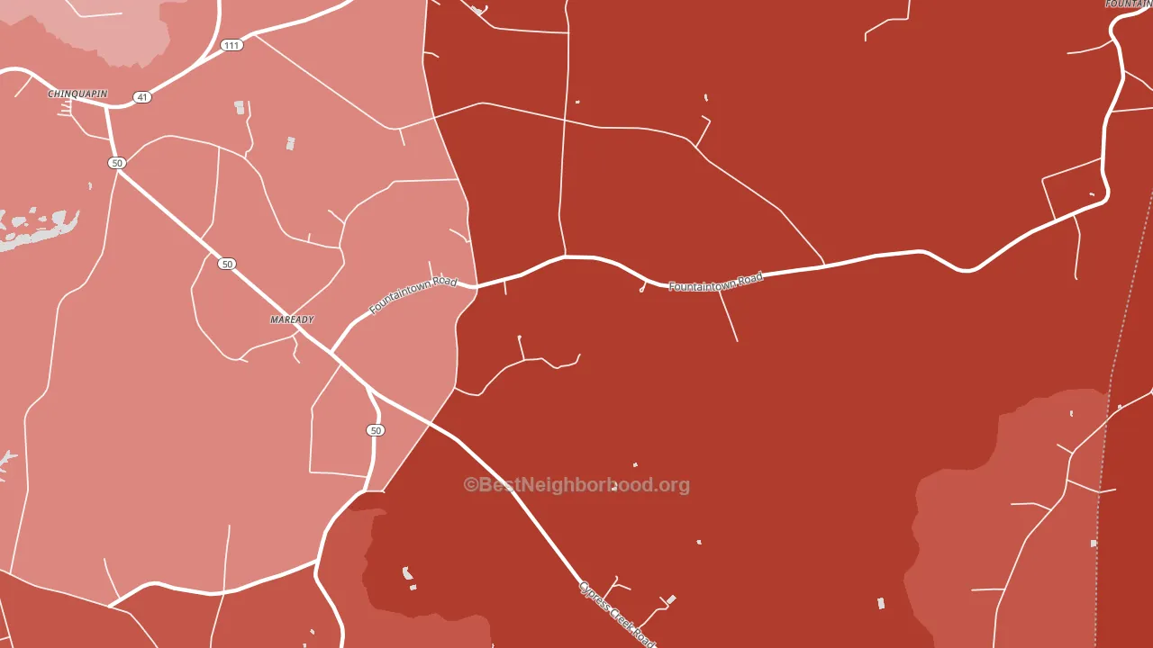 Maready, NC block-group political-lean map