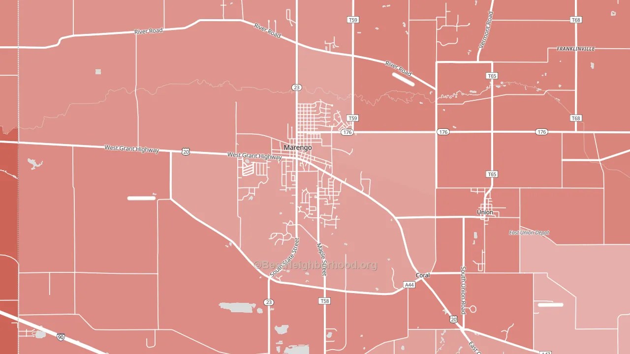 Marengo, IL block-group political-lean map