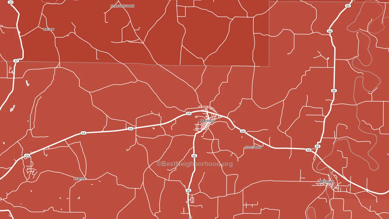 Marengo, IN block-group political-lean map