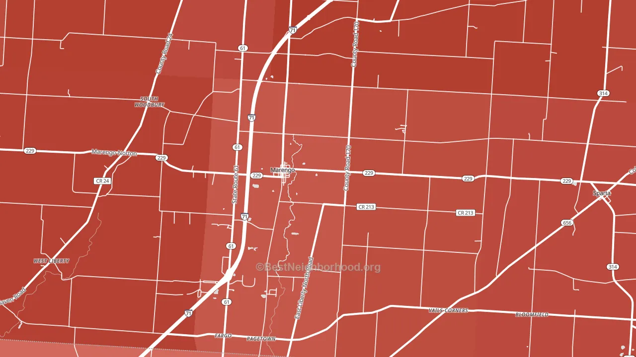 Marengo, OH block-group political-lean map