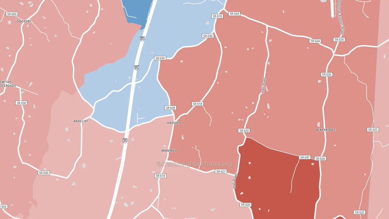 Marengo, VA block-group political-lean map