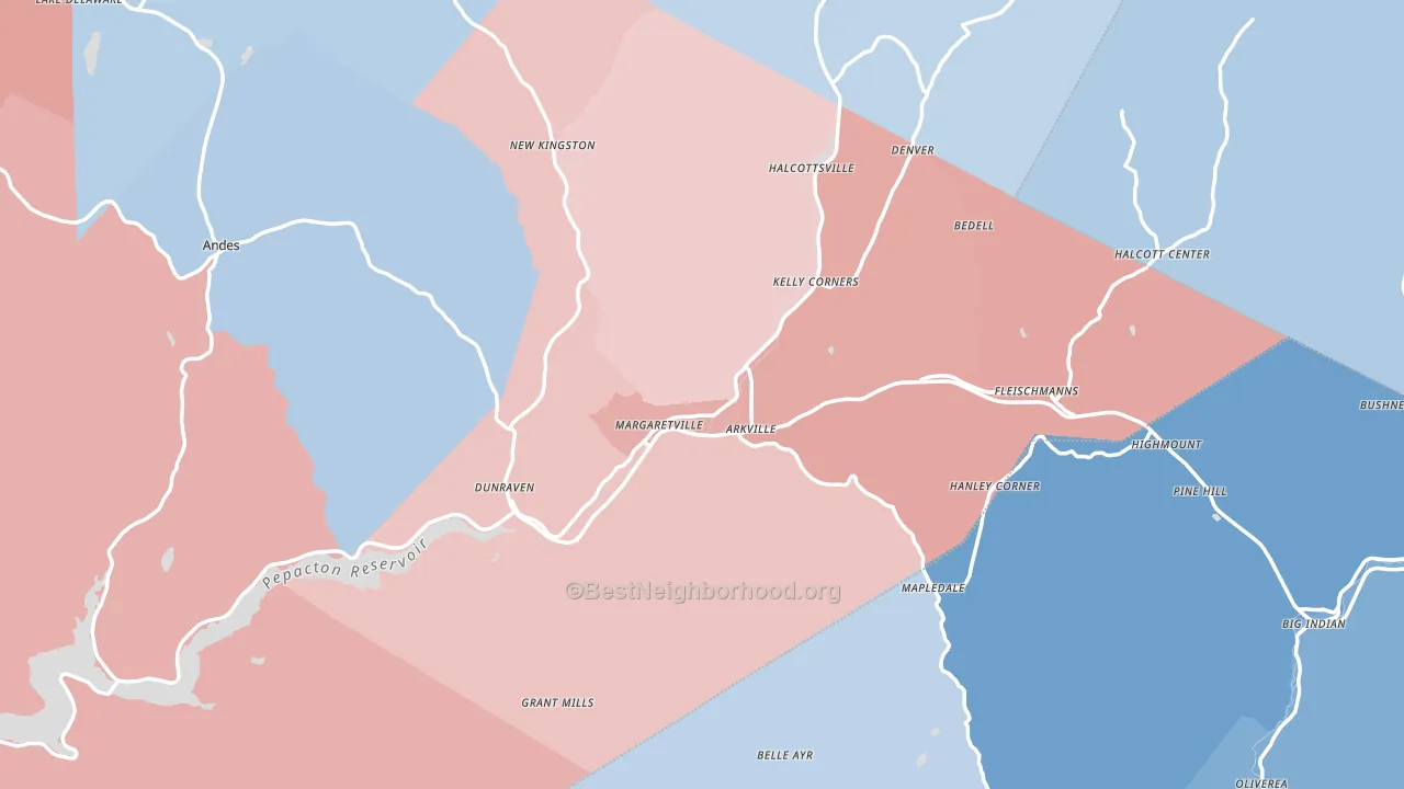 Margaretville, NY block-group political-lean map