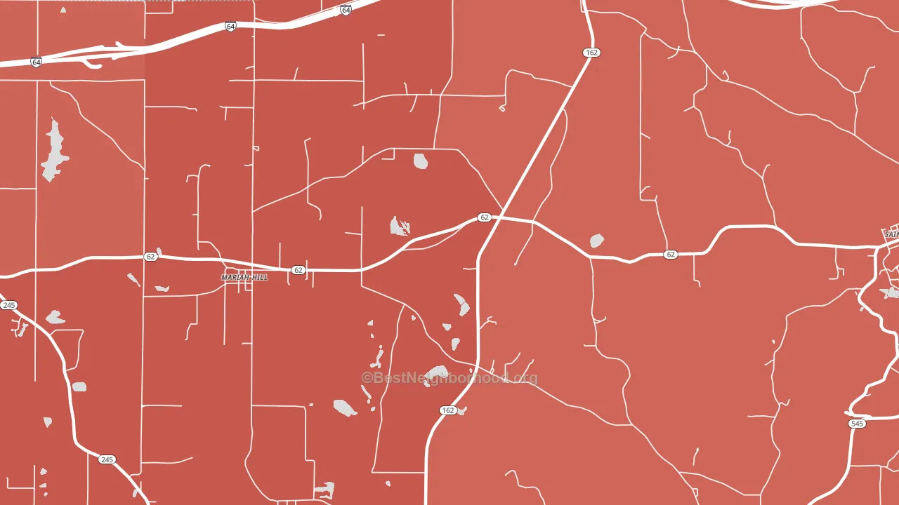 Mariah Hill, IN block-group political-lean map
