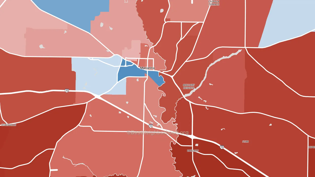 Marianna, FL block-group political-lean map