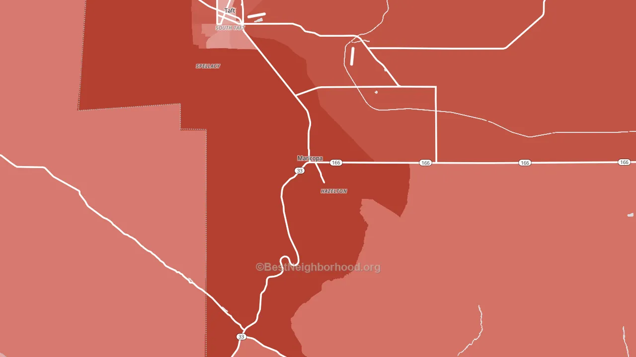 Maricopa, CA block-group political-lean map