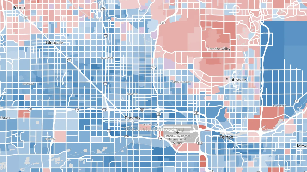 Maricopa County, AZ block-group political-lean map