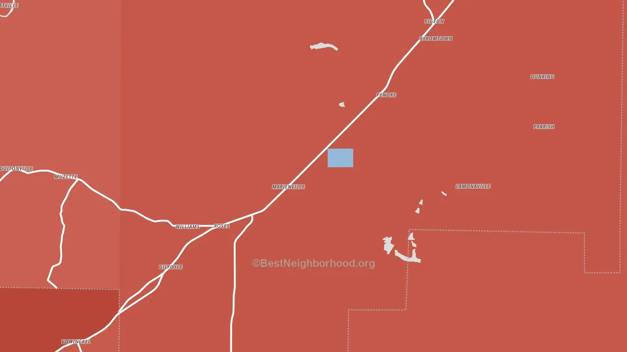 Marienville, PA block-group political-lean map