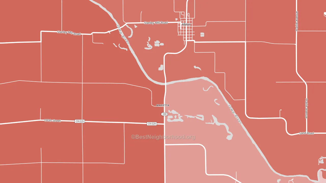 Marietta, IA block-group political-lean map