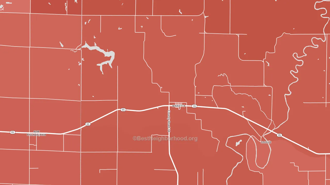 Marietta, IL block-group political-lean map