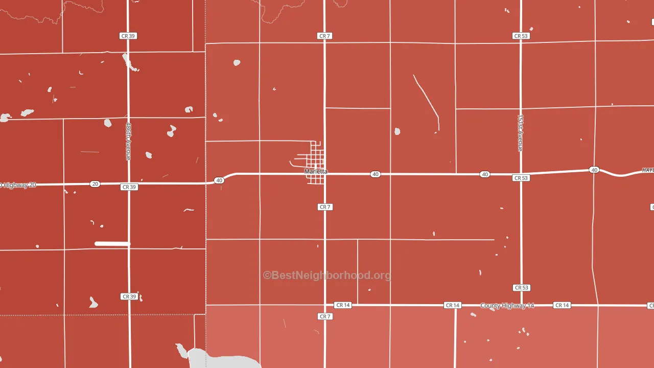Marietta, MN block-group political-lean map