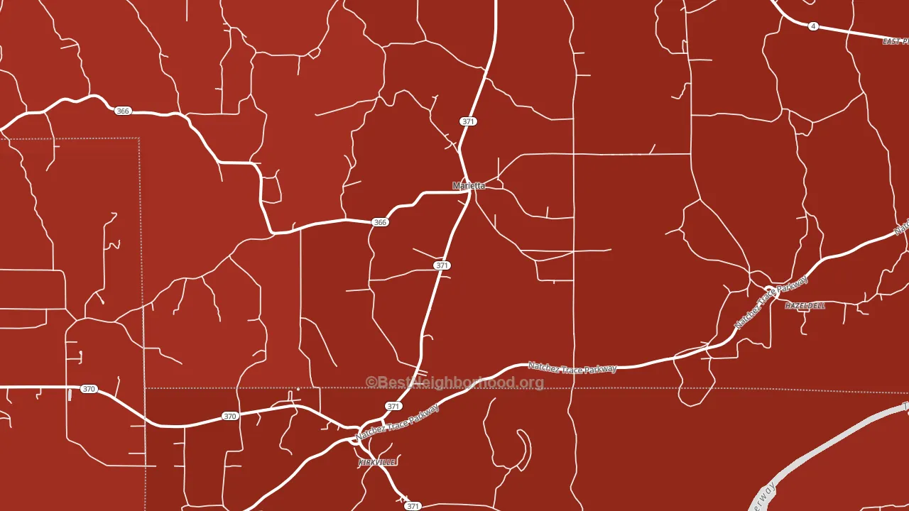 Marietta, MS block-group political-lean map