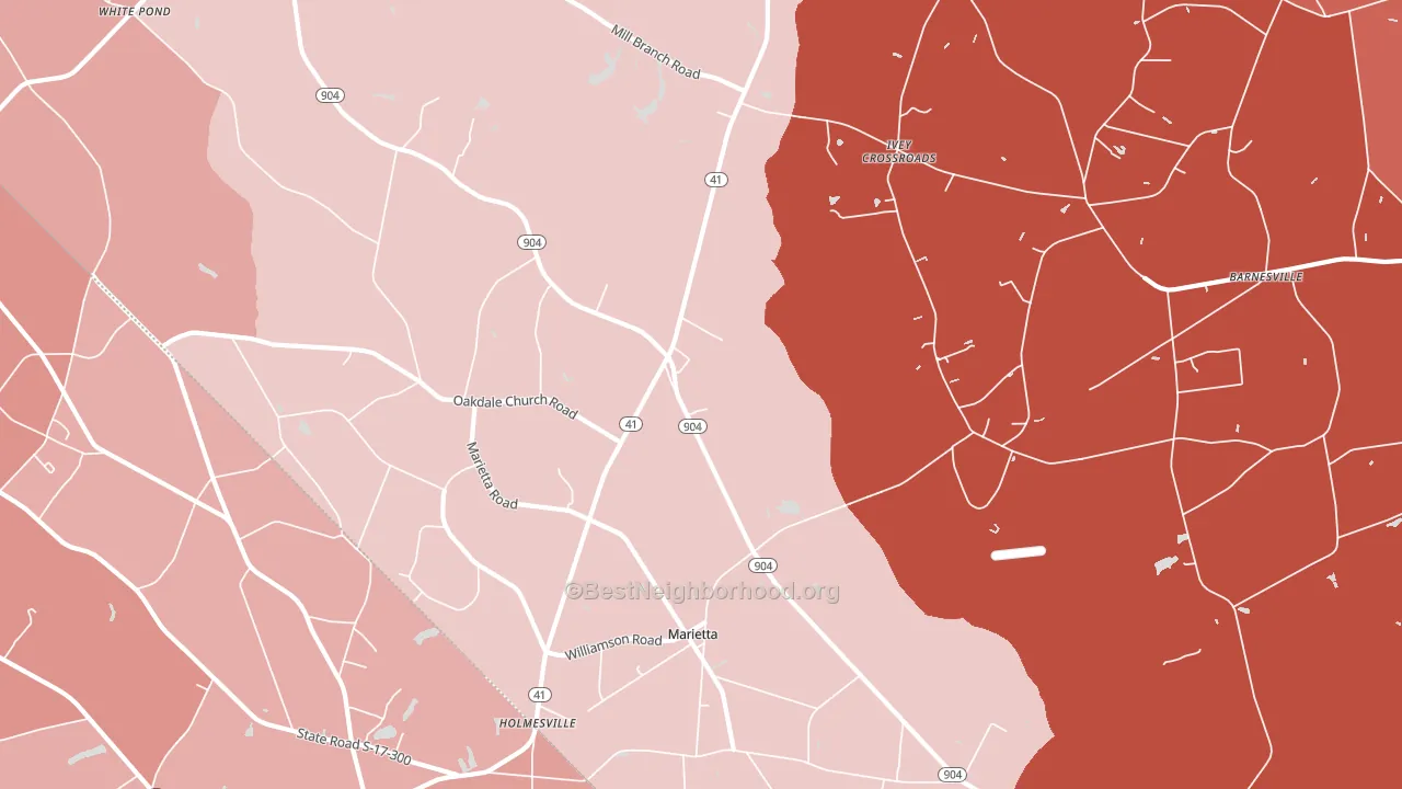 Marietta, NC block-group political-lean map