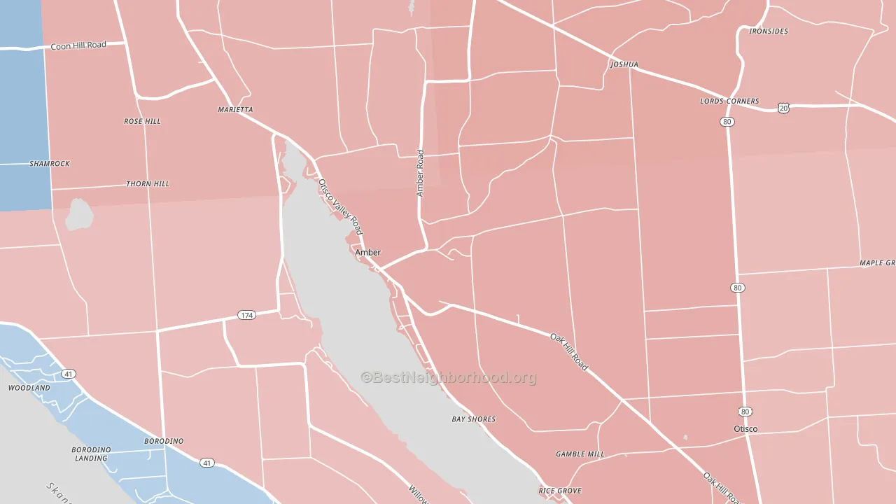 Marietta, NY block-group political-lean map