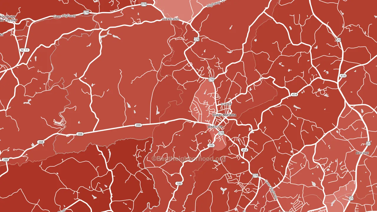 Marietta, SC block-group political-lean map