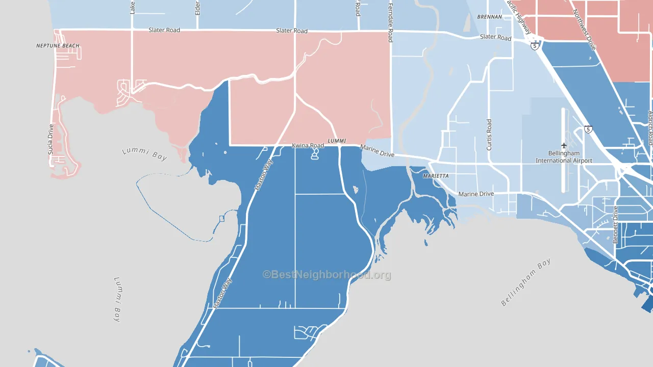 Marietta, WA block-group political-lean map
