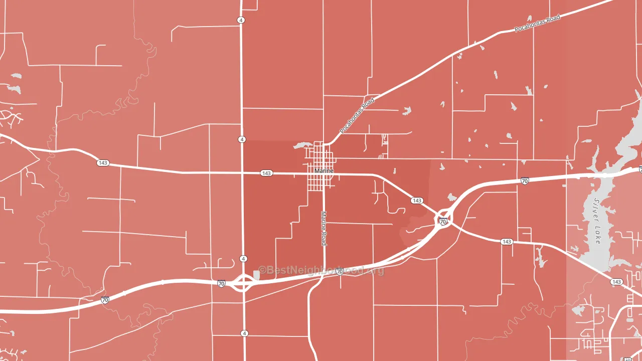 Marine, IL block-group political-lean map