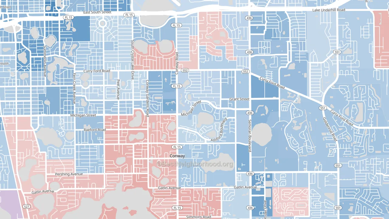 Mariners Village, Orlando, FL block-group political-lean map