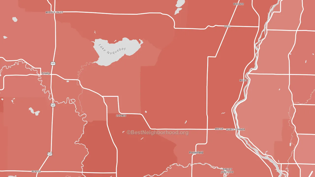 Marinette County, WI block-group political-lean map