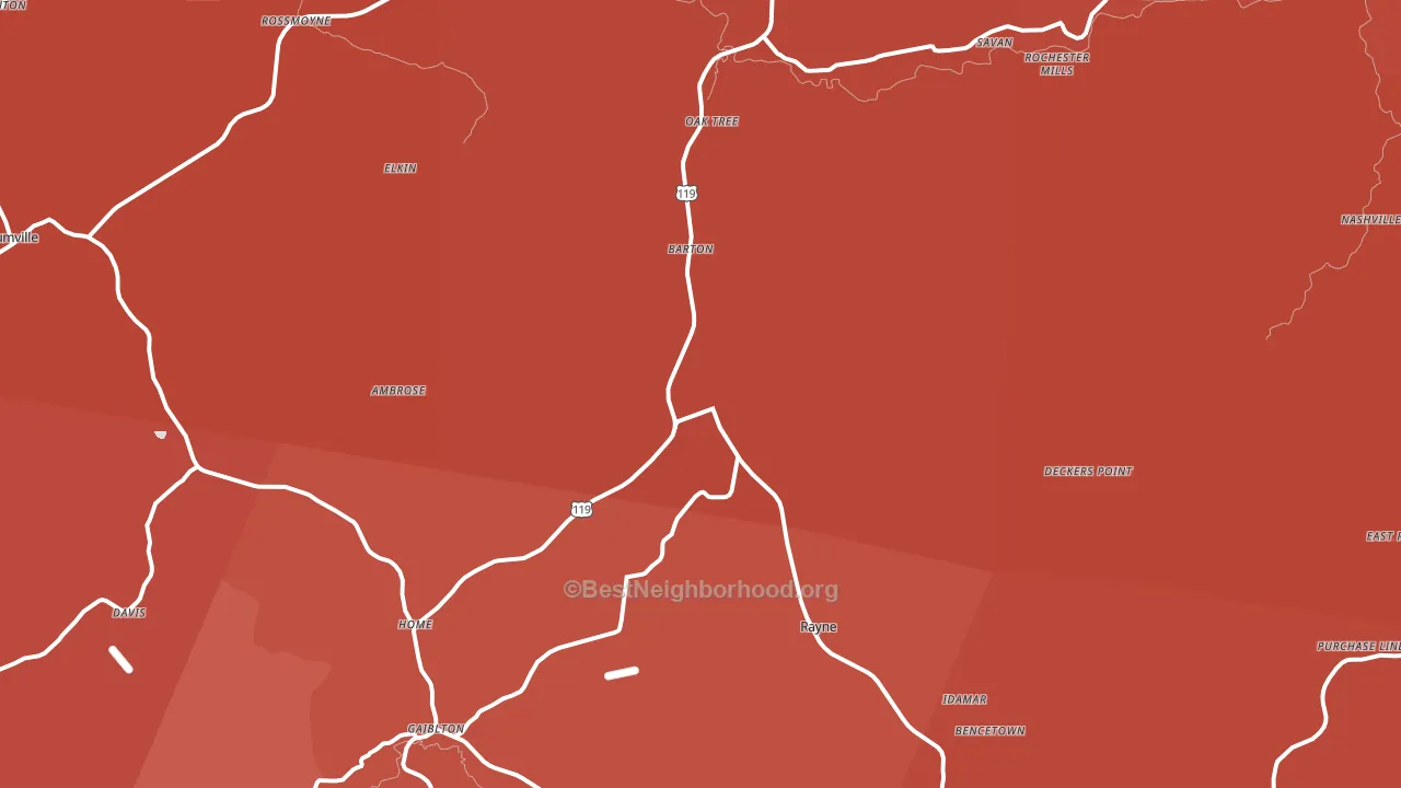 Marion Center, PA block-group political-lean map