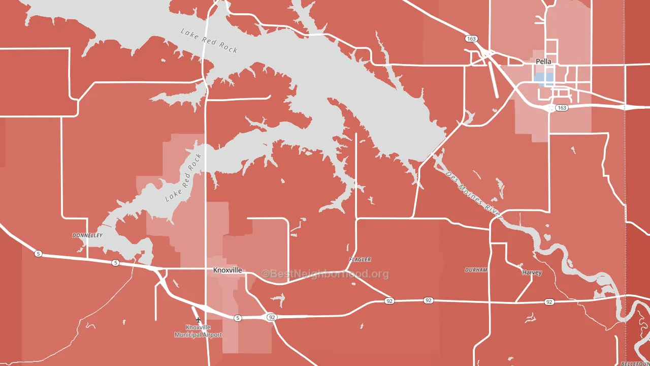 Marion County, IA block-group political-lean map