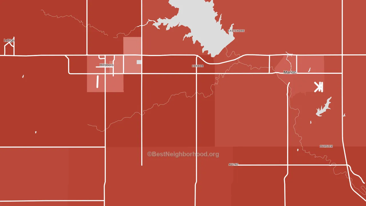 Marion County, KS block-group political-lean map