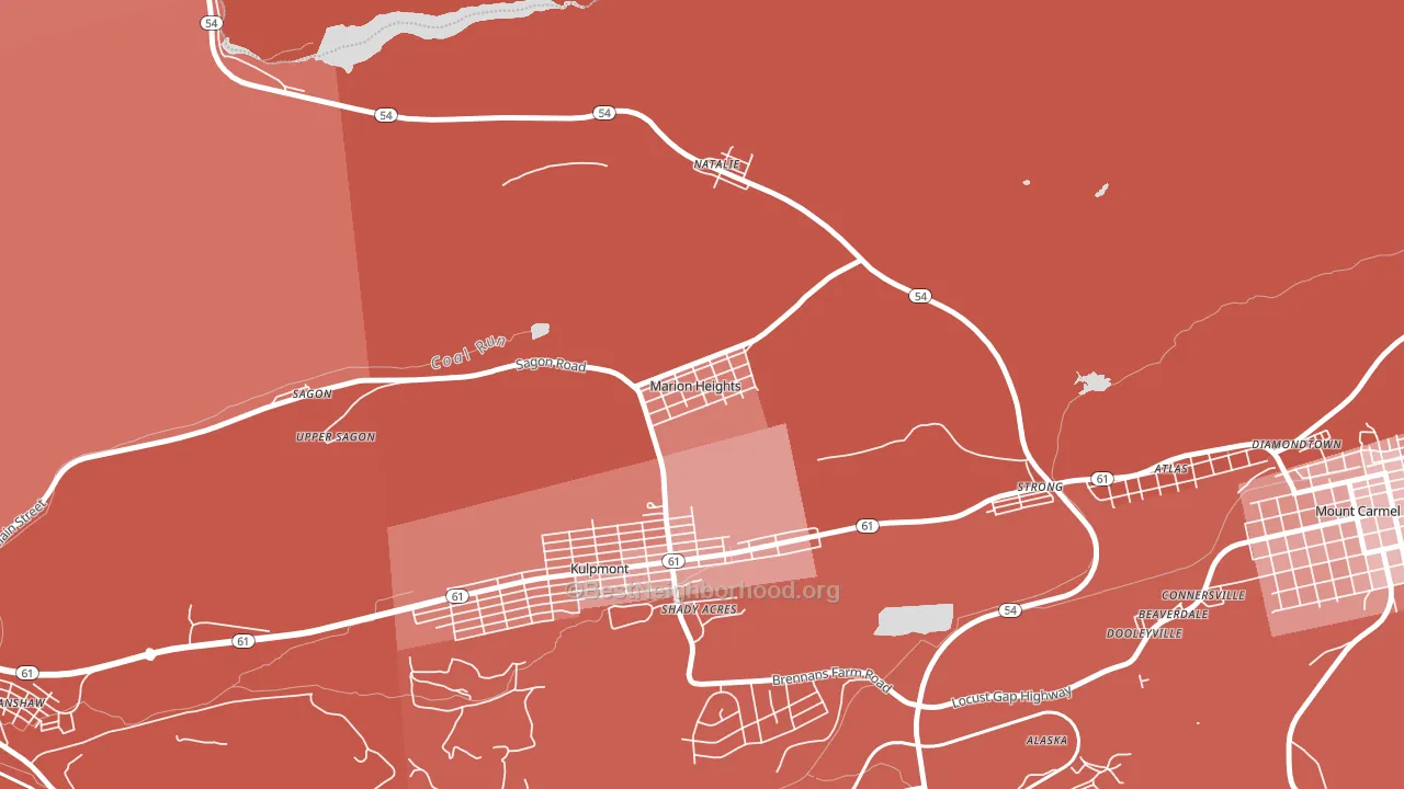 Marion Heights, PA block-group political-lean map