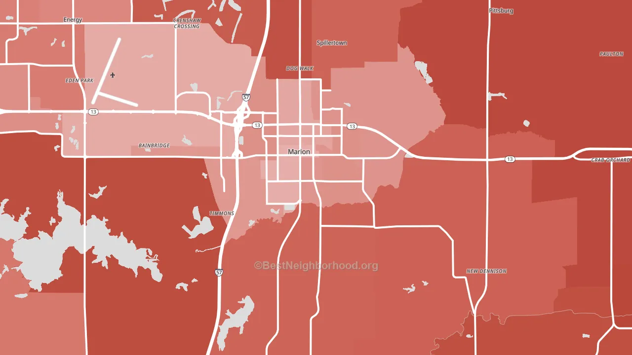 Marion, IL block-group political-lean map