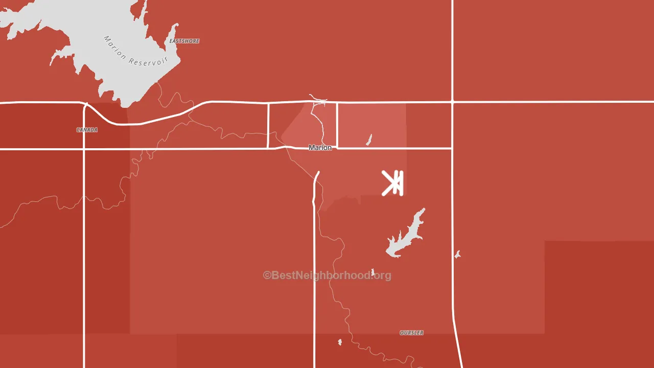 Marion, KS block-group political-lean map