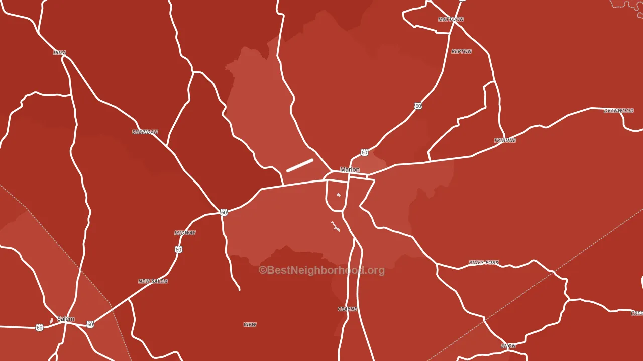 Marion, KY block-group political-lean map
