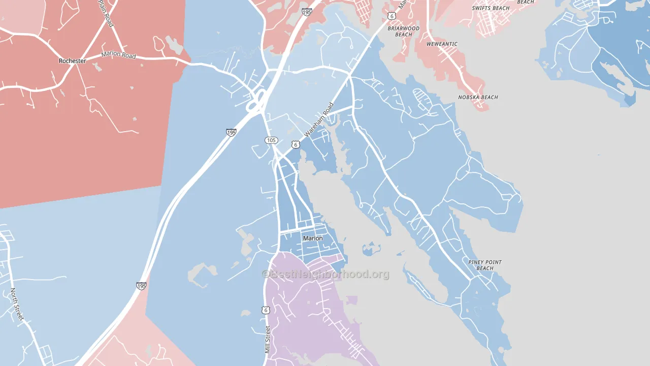 Marion, MA block-group political-lean map