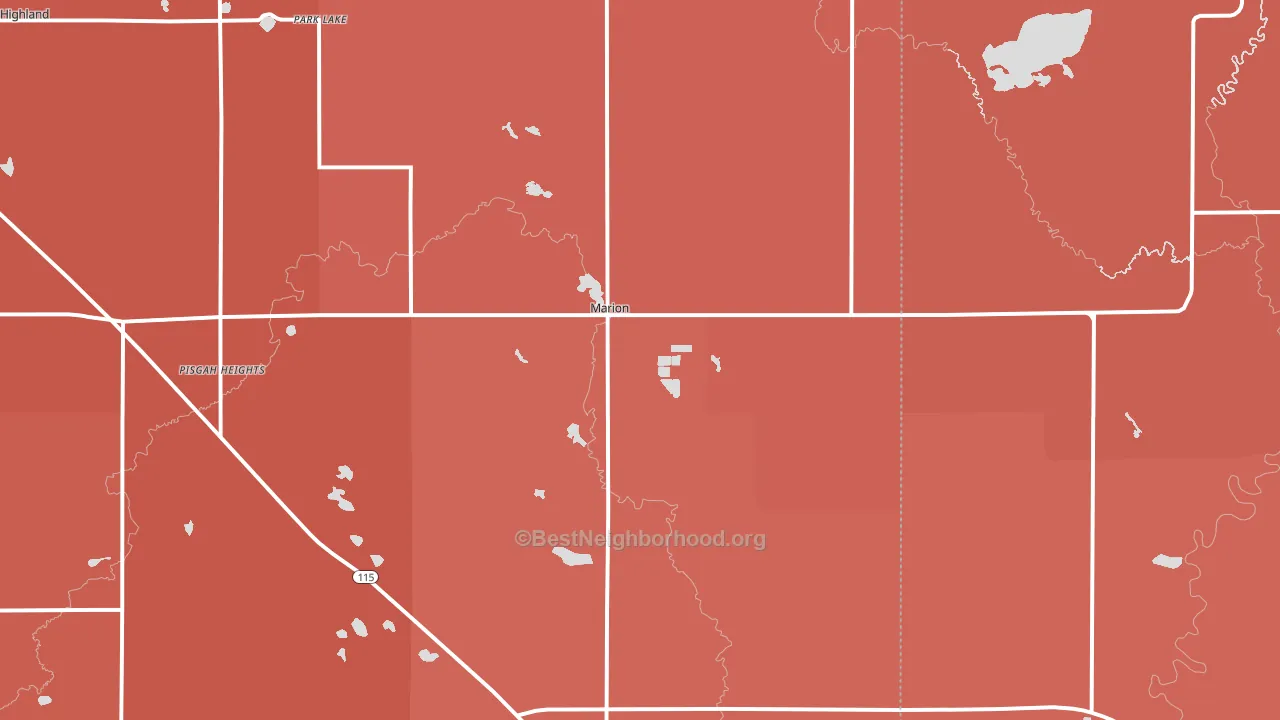 Marion, MI block-group political-lean map