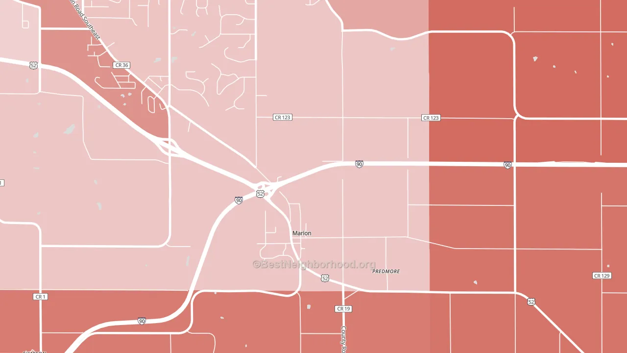 Marion, MN block-group political-lean map