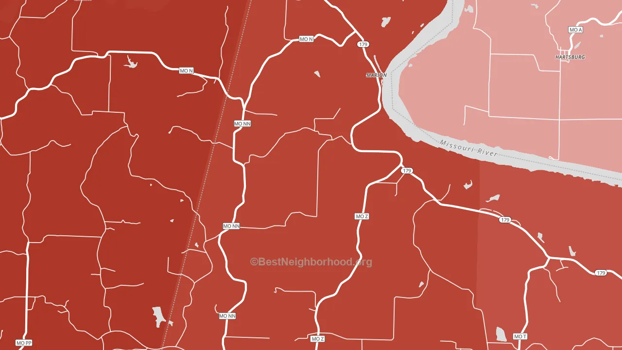 Marion, MO block-group political-lean map