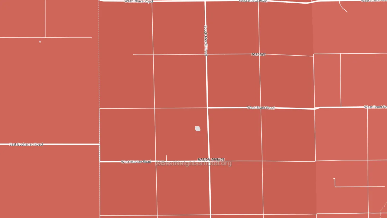 Marion Springs, MI block-group political-lean map