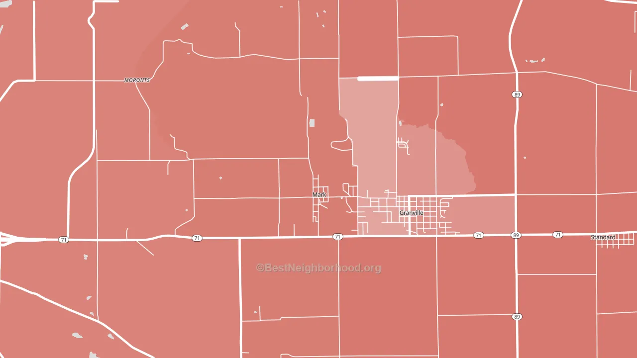 Mark, IL block-group political-lean map