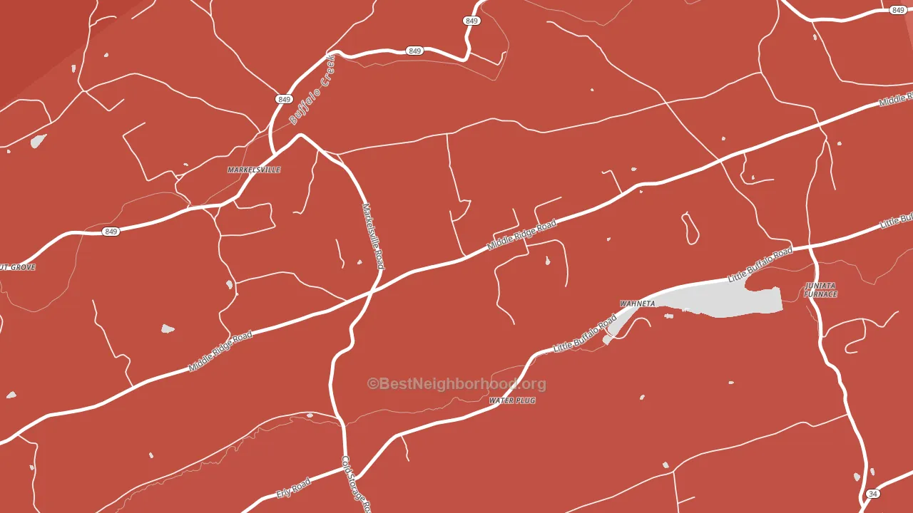 Markelsville, PA block-group political-lean map