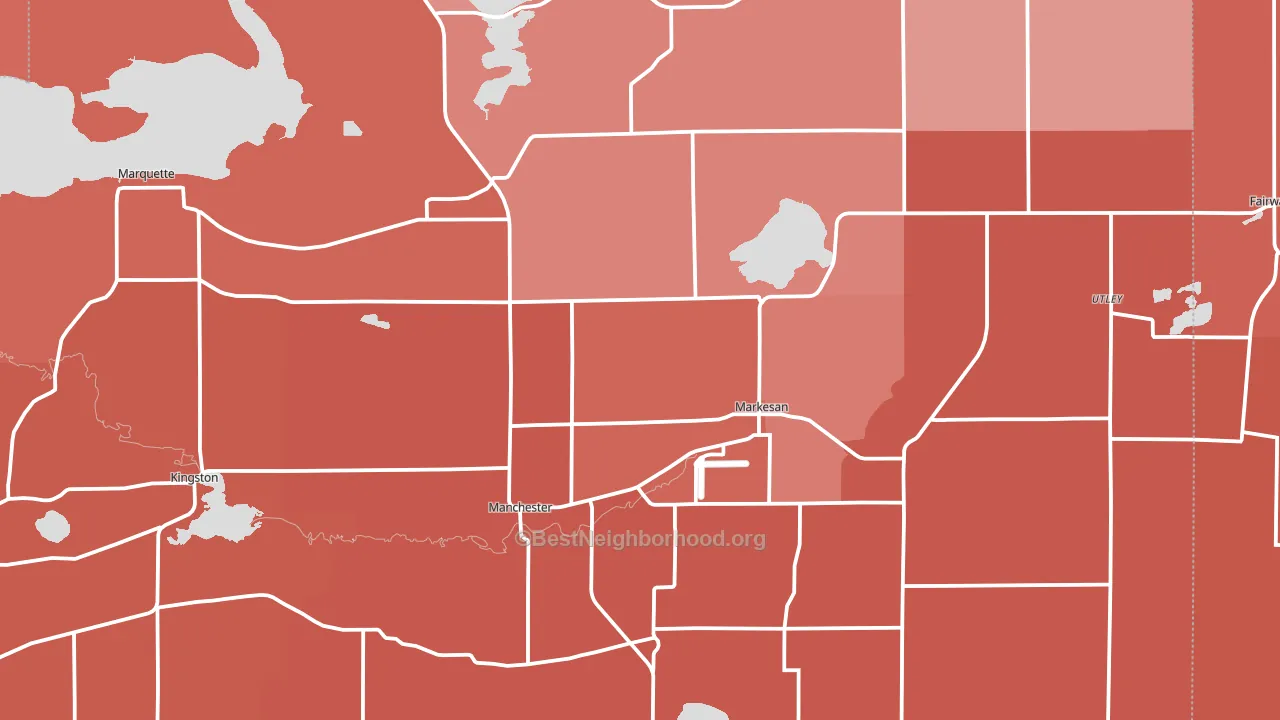 Markesan, WI block-group political-lean map