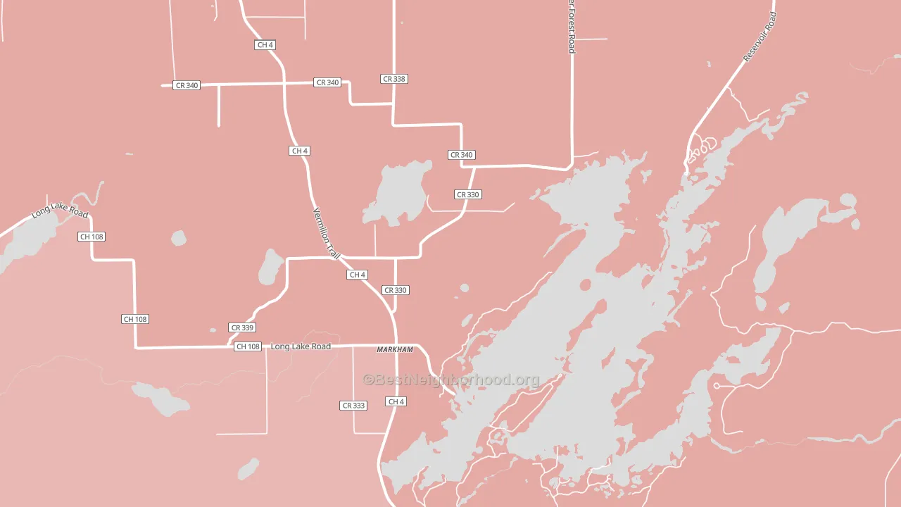Markham, MN block-group political-lean map