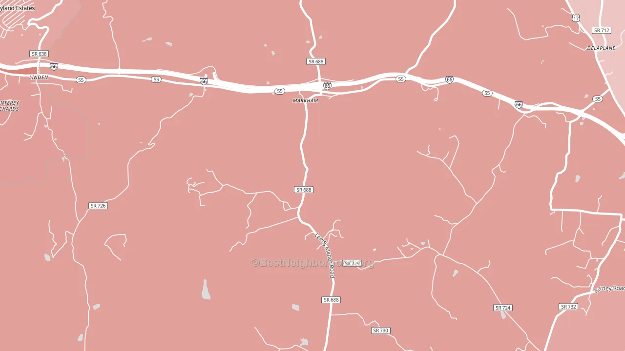Markham, VA block-group political-lean map
