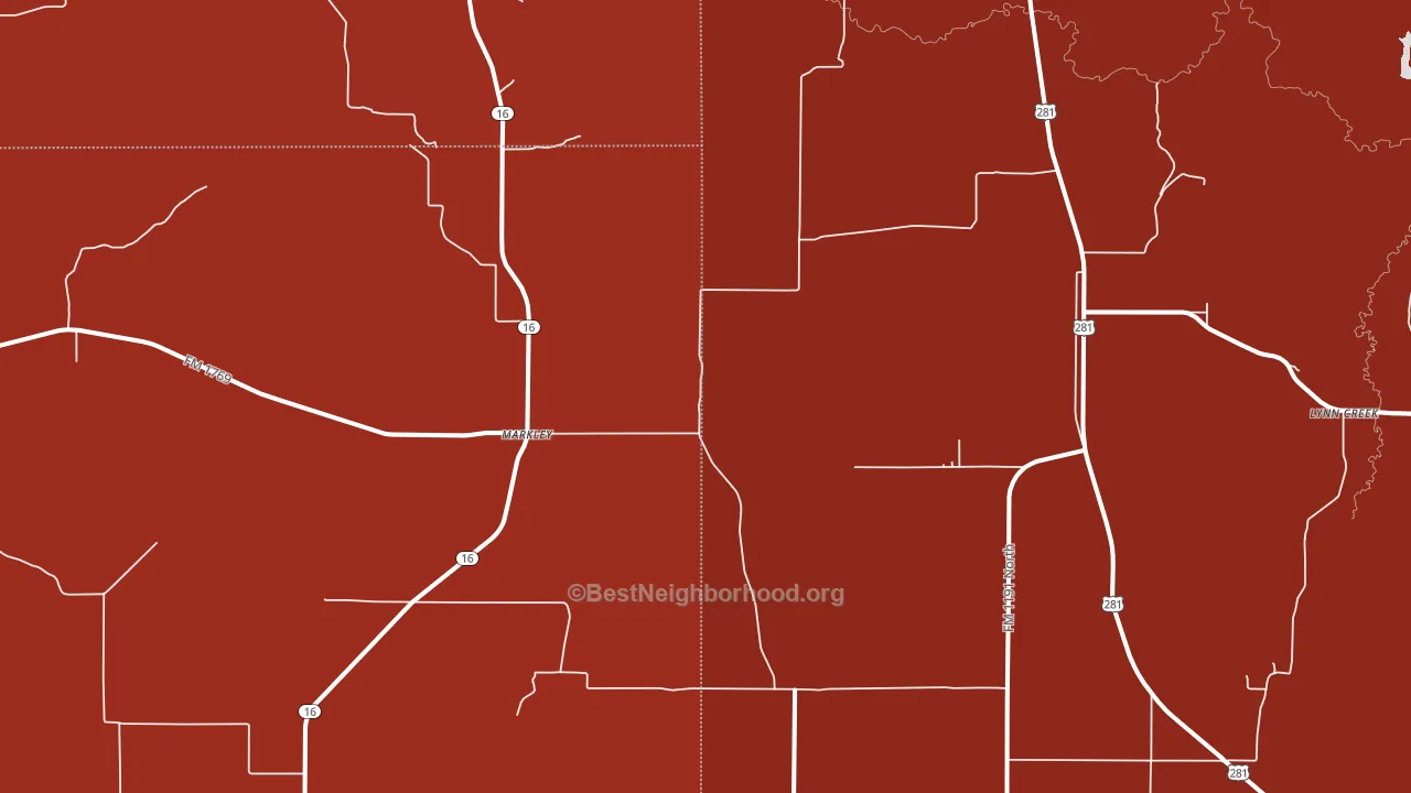Markley, TX block-group political-lean map
