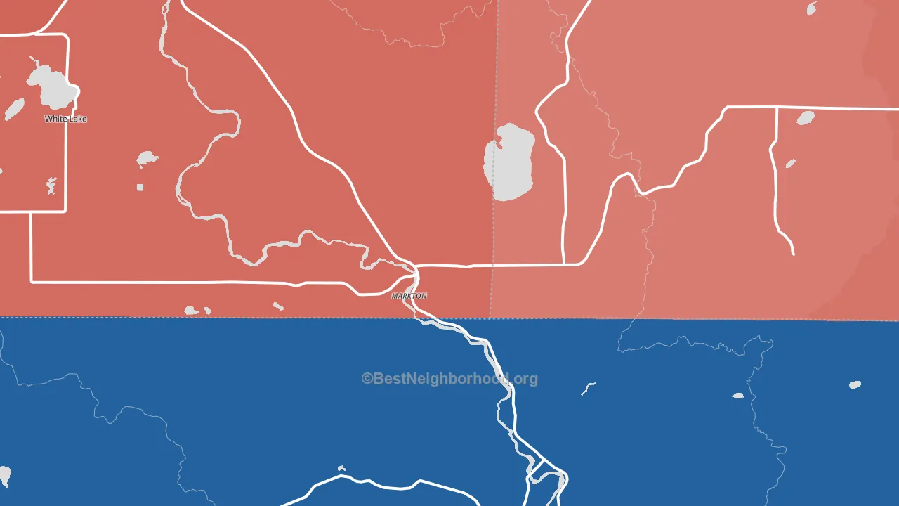 Markton, WI block-group political-lean map
