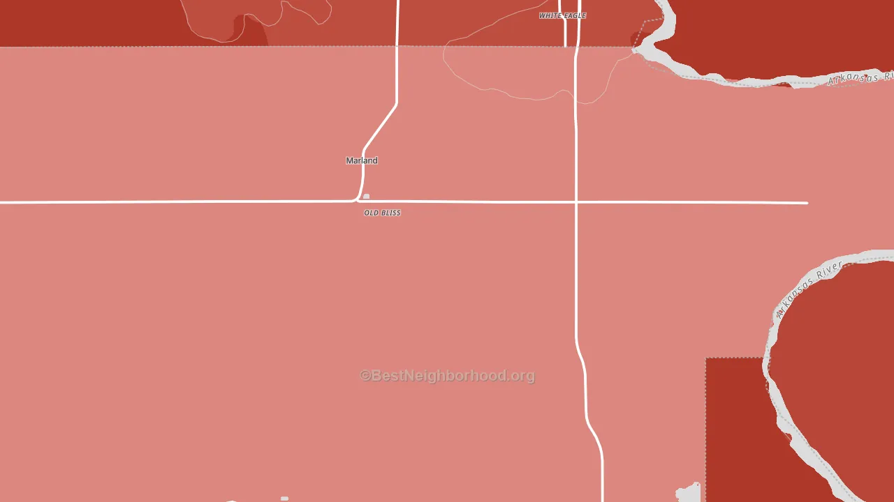 Marland, OK block-group political-lean map