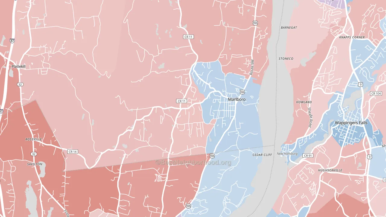 Marlboro, NY block-group political-lean map