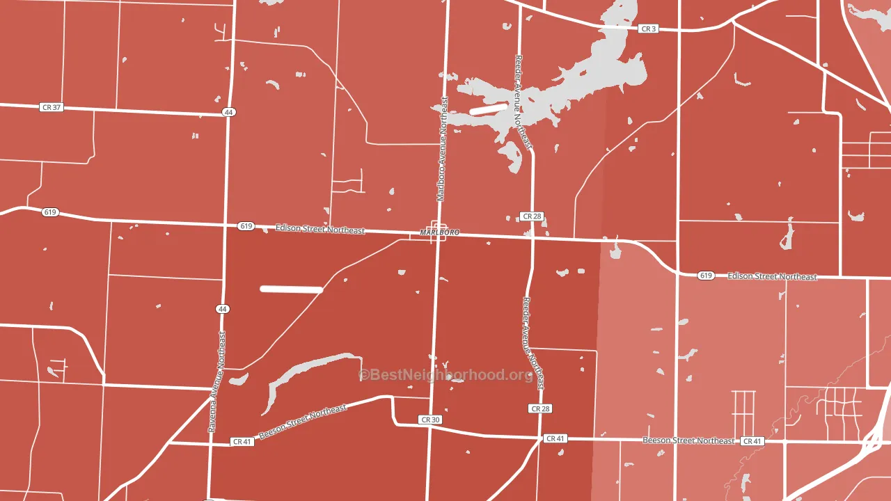 Marlboro, OH block-group political-lean map